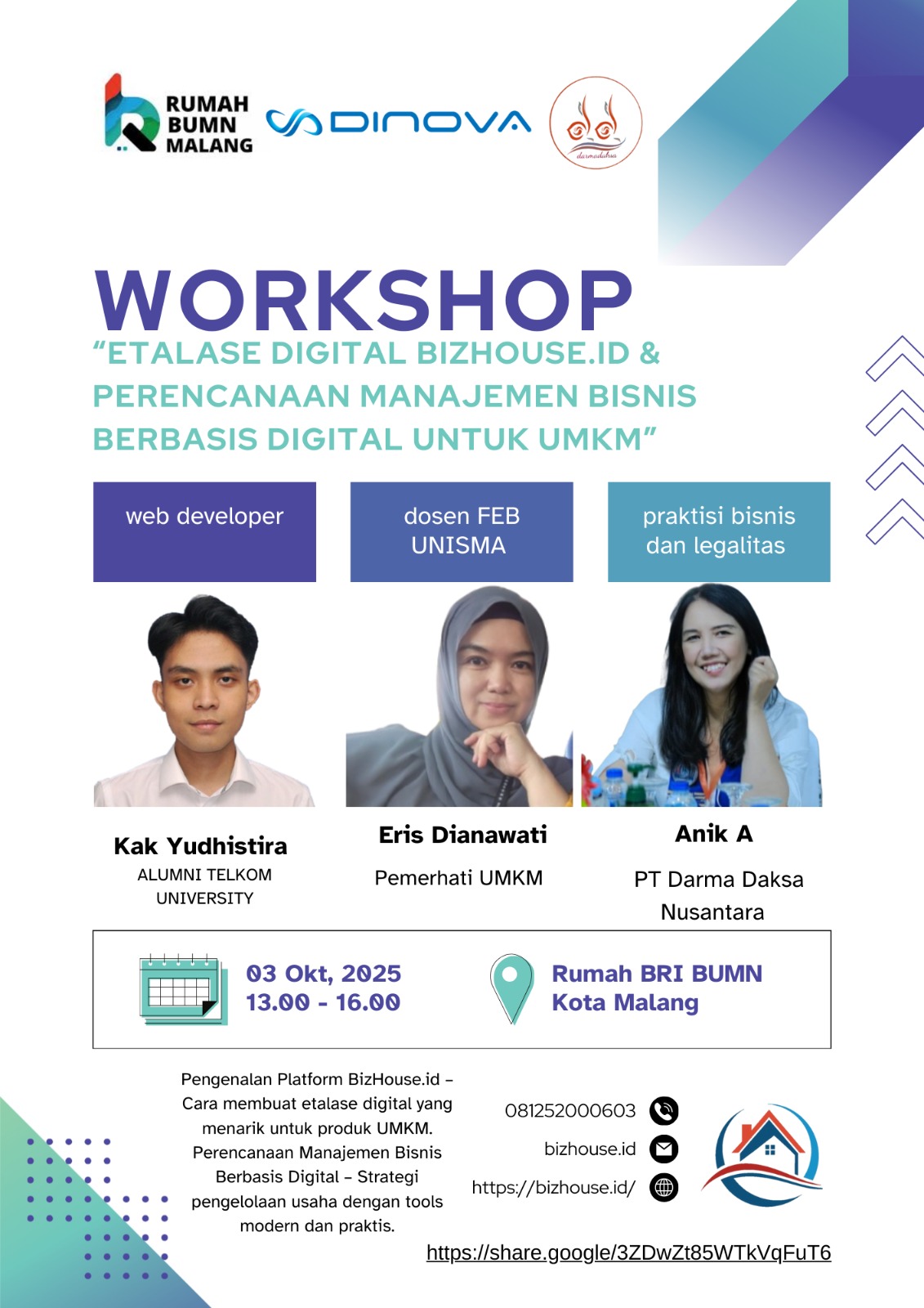 Workshop “Etalase Digital BizHouse.id & Perencanaan Manajemen Bisnis Berbasis Digital untuk UMKM”