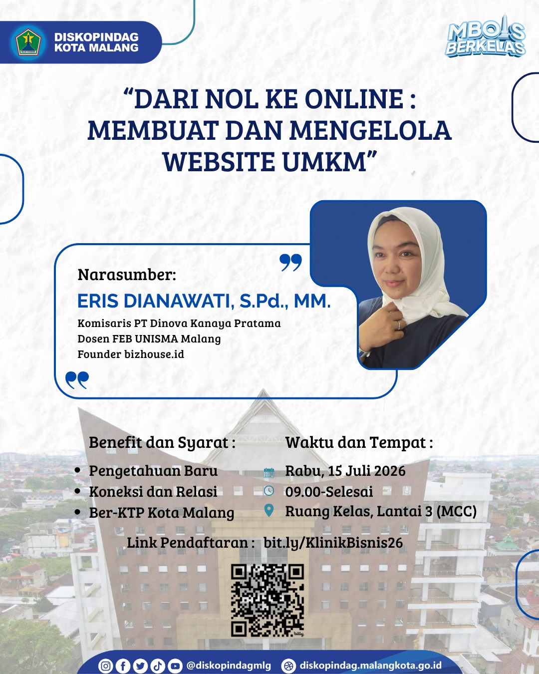 Diskopindag Kota Malang Tingkatkan Literasi Digital UMKM melalui Pelatihan Pembuatan Website dalam Program MBOIS Berkelas